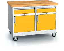 Pracovní stůl alpede PROFI - deska - kontejner - pojízdný podstavec 880 x 1200 x 700